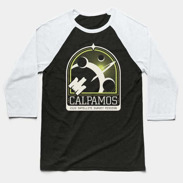 Calpamos 2122 Satellite Survey Mission Baseball T-Shirt by Aberrant Assembly